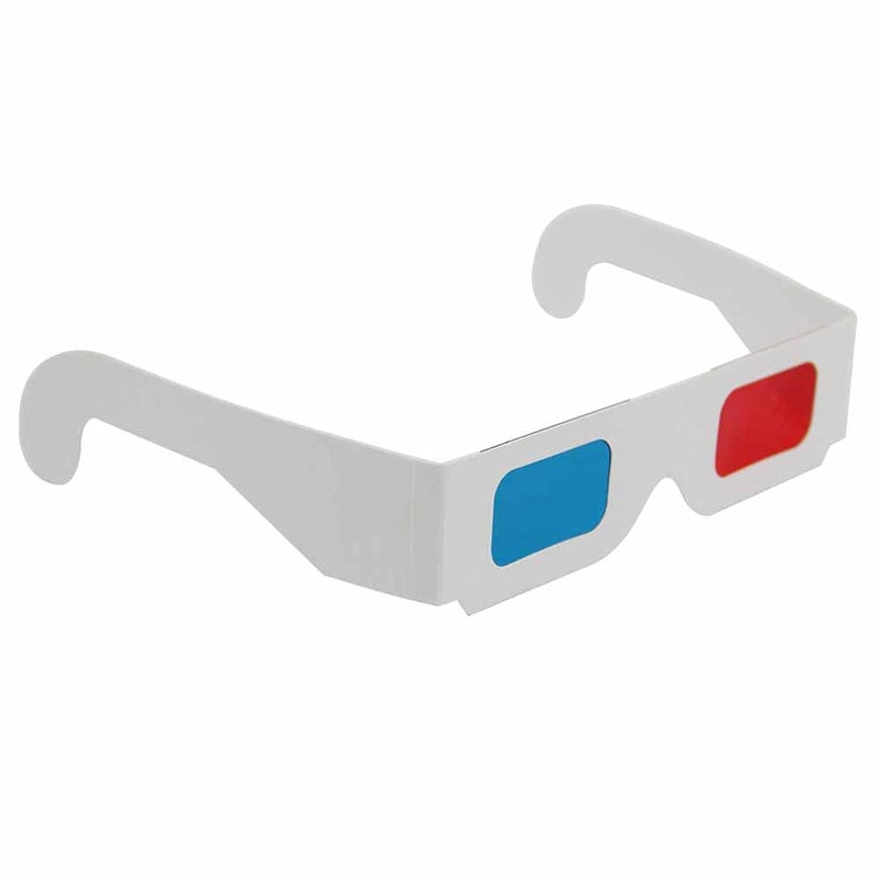 Happy Trees 50 Pairs - Flat- 3D Glasses Red and Cyan White Frame Anaglyph Cardboard (Set of 50) - Image 2